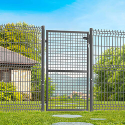 Idmarket MARKET Portillon de jardin acier anthracite 105x150 cm