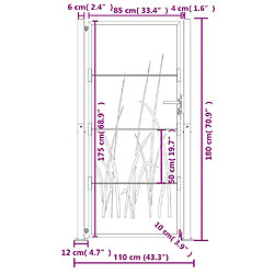 vidaXL Portail de jardin - Acier - 105 x 180 cm - Anthracite pas cher