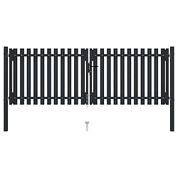 Avis vidaXL Portail de clôture double porte 306x150 cm - Anthracite