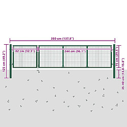 vidaXL Portillon 350x100 cm Vert pas cher