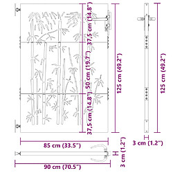 vidaXL Portail de jardin 85x125 cm - Acier corten pas cher
