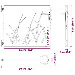 VIDAXL Portail de jardin acier corten - Design herbe pas cher