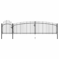 vidaXL Portail clôture jardin 5x1,5 m Noir