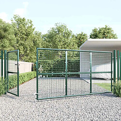 Avis vidaXL Portail de jardin maille acier 350 x 175 cm - Vert
