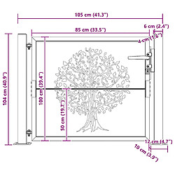 vidaXL Portail de jardin acier corten 105 x 105 cm pas cher