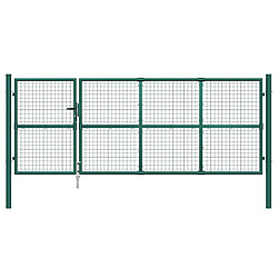 Acheter vidaXL Portail de jardin maille acier 350 x 175 cm - Vert