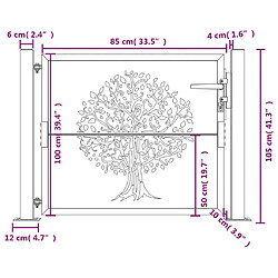 vidaXL Portail de jardin - Acier - 105 x 105 cm pas cher