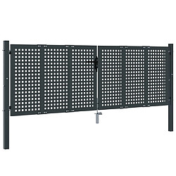 vidaXL Portail de jardin anthracite 300x125 cm