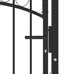Avis vidaXL Portail de clôture 100x125 cm - Haut arqué noir