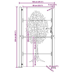 Vidaxl Portail de jardin acier corten - Marron pas cher
