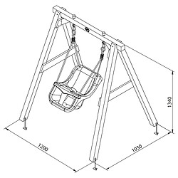 Axi house Balançoire bébé en bois extérieur pas cher