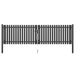 vidaXL Portail de clôture de jardin 4x1,25 m - Anthracite