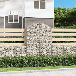 vidaXL Panier de gabions arqué 100x30x140/160 cm - Argenté