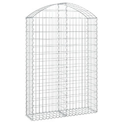 vidaXL Panier de gabions arqué 100x30x140/160 cm - Argenté