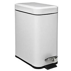 Poubelle Salle de Bain Rectangle 5L - Blanc