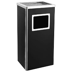 vidaXL Poubelle à cendrier d'hôtel - 45 L - Noir