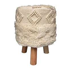 Paris prix Pouf rond en laine - Naturel