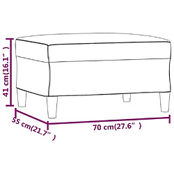 vidaXL Repose-pied Crème - Tissu pas cher