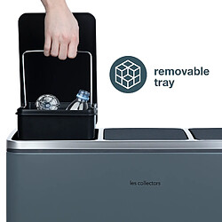 Avis Les Collectors Poubelle de tri à pédale 3 x 18 L, dark grey edition - N°984