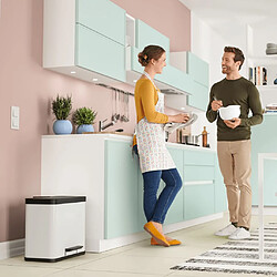 Hailo Oko Trio Plus Poubelle à pédale - 3x9 L - Blanc pas cher