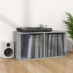 vidaxl Boîte de rangement vinyles - Gris béton