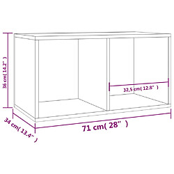 vidaXL Boîte de rangement vinyles - Chêne sonoma pas cher