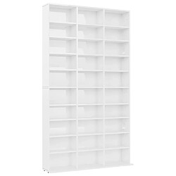 vidaxl Armoire à CD - Blanc brillant