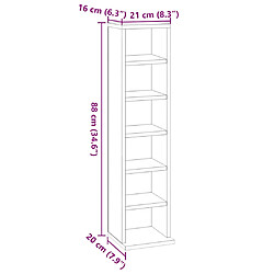 vidaXL Armoire à CD - Blanc pas cher