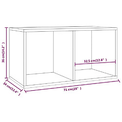 vidaxl Boîte de rangement vinyles - Blanc pas cher