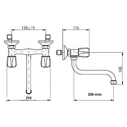 Avis Robinet mural Tecuro - 200 mm - Laiton chromé