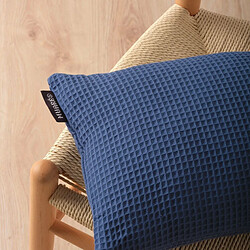 Belum Housse de Coussin Waffle Bleu 30 x 50 cm