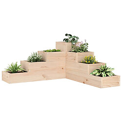 vidaXL Jardinière 4 niveaux - Pin massif Jardinière en bois - Design sur plusieurs niveaux - 80,5 x 79 x 36 cm