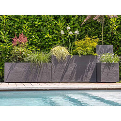 EDA Plastiques EDA Jardinière Volcania - Gris Anthracite pas cher