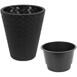 Pot de fleurs cylindrique - Anthracite Pot de fleurs - Forme cylindrique - En ABS plastique