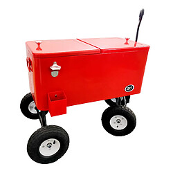 Axi House AXI Retro Cooler Rouge | Réfrigérateur de boissons mobile pour l'extérieur / le jardin | Glacière 76 litre