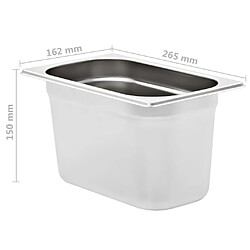 vidaXL Récipients Gastronorm 4 pcs pas cher