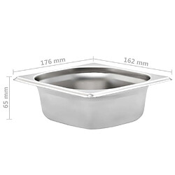 VidaXL Récipients Gastronorm 12pcs - Inox pas cher