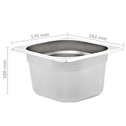 vidaXL Récipients Gastronorm Acier Inox pas cher
