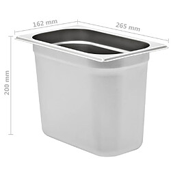 VIDAXL Gastronorm 4 pcs GN 1/4 200 mm pas cher