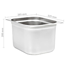 VIDAXL Gastronorm 2 pcs GN 1/2 200 mm pas cher
