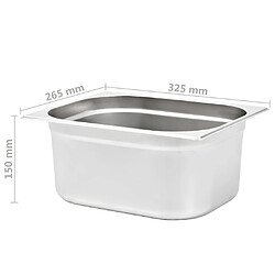 VIDAXL Gastronorm 2 pcs GN 1/2 150 mm pas cher