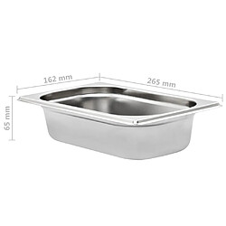 vidaXL Récipients Gastronorm 8 pcs GN 1/4 65 mm pas cher