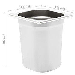 vidaXL Récipients Gastronorm GN 1/6 pas cher