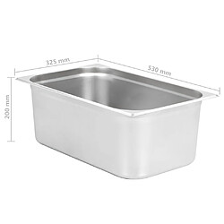 VIDAXL Gastronorm 2 pcs GN 1/1 200 mm pas cher