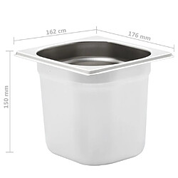 vidaXL Récipients Gastronorm Acier Inox pas cher