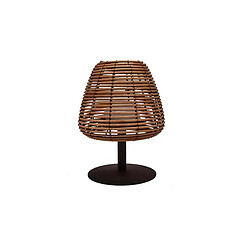 Lumisky Lampe de table sans fil rotin LED blanc chaud/blanc dimmable BOHEME H 25 cm