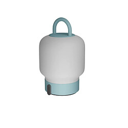 Lampe de table portable, dimmable et rechargeable via usb - verre opale, turquoise - LOOME SMOKEY TEAL - Loome - KOODUU