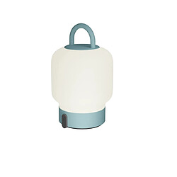 Lampe de table portable, dimmable et rechargeable via usb - verre opale, turquoise - LOOME SMOKEY TEAL - Loome - KOODUU