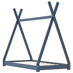 VidaXL Cadre de lit d'enfant en pin massif 80x160 cm - Gris