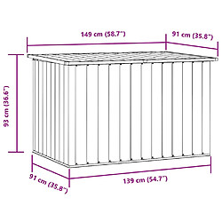 vidaXL Boîte de rangement jardin 149x99x93 cm - Anthracite pas cher